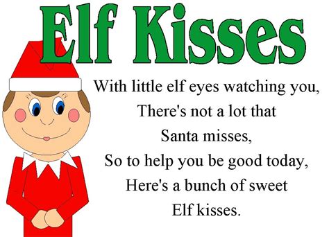 Free Elf Kisses Printable